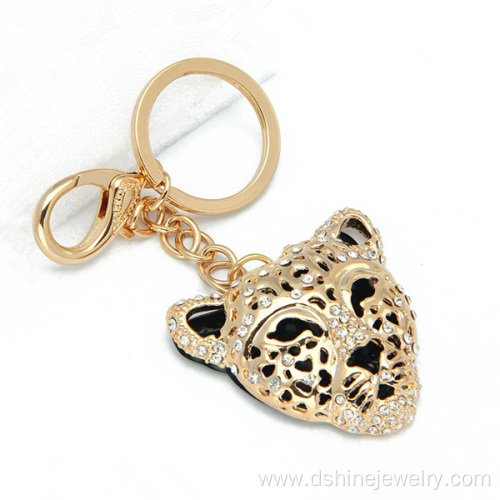 18K Gold Hollow Alloy Tiger Metal Personalized Key Rings